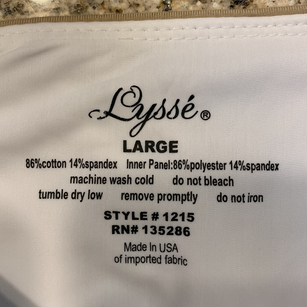 Tan High-Waisted Capri Leggings L - Picture 2 of 3